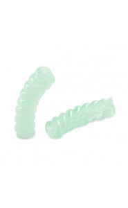 Acrylic Tube Twisted bead 33x8mm Transparent mint green